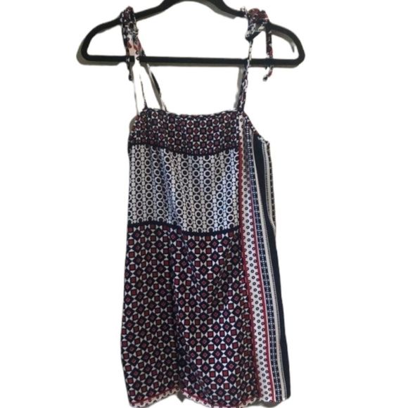 💗3/$30 Forever 21 Boho Red, White and Blue Patriotic Mini Dress Size Small‎ - Picture 1 of 2
